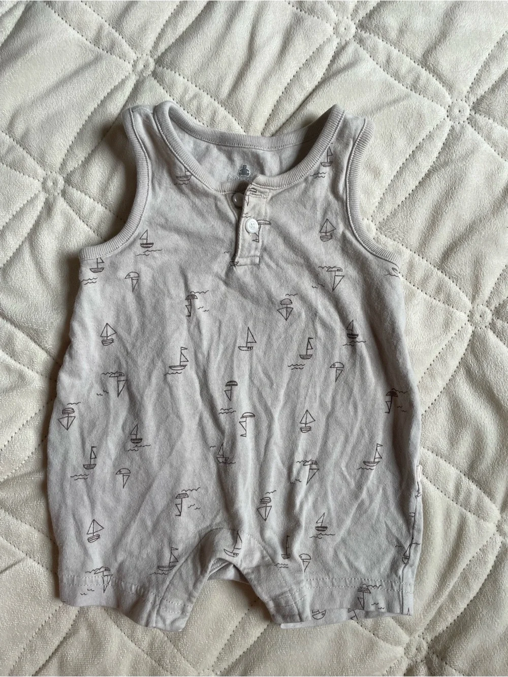 Gray Baby Gap SailBoat Baby Romper